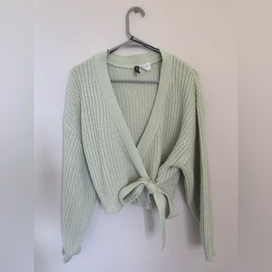 Cropped Tie-Detail Sweater